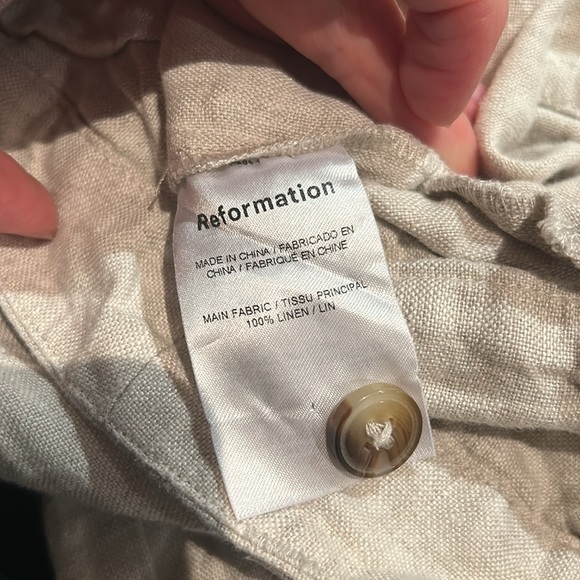 🎀 REFORMATION Mason high rise linen trouser pants 0P - Picture 5 of 12